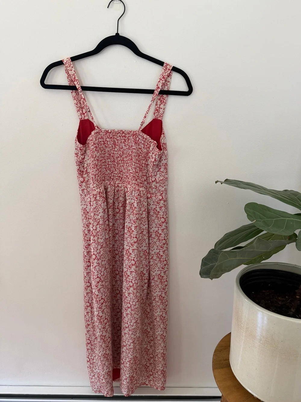 Abercrombie & Fitch Red Floral Wedding Guest Dress
